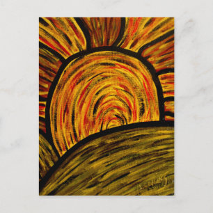 Autumn Sunset Art Postcard Postkarte