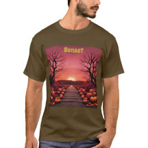 Autumn Sunset Pumpkins T - Shirt