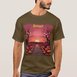 Autumn Sunset Pumpkins T - Shirt