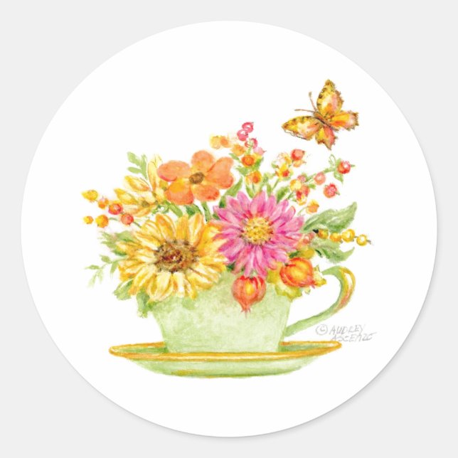 Autumn Teacup Sticker (Vorderseite)