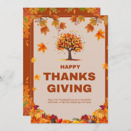 Autumn Thanksgiving Tree Poster Art Einladung