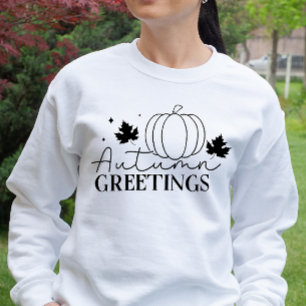 AUTUMN THEMA RETRO AUTUMN GREETINGS PUMPKIN SWEATSHIRT
