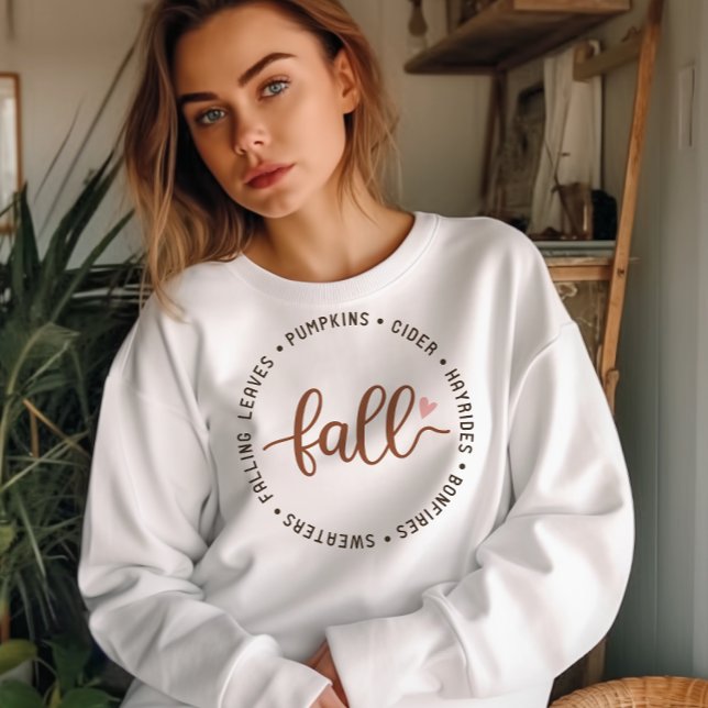 AUTUMN THEMED FALLING BLÄTTER, CIDER, PUMPKINS SWEATSHIRT (Von Creator hochgeladen)