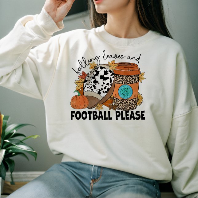 AUTUMN THEMED FALLING BLÄTTER UND FUSSBALL BITTE SWEATSHIRT (Von Creator hochgeladen)