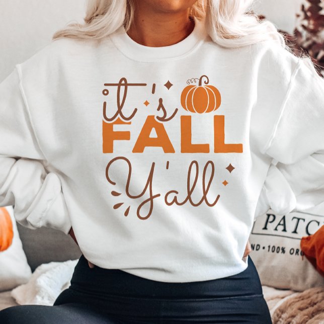 AUTUMN THEMED RETRO ES IST FALL Y'ALL PUMPKIN SWEATSHIRT (Von Creator hochgeladen)