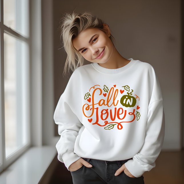 AUTUMN THEMED RETRO FALL IN LIEBE TYPOGRAPHIE SWEATSHIRT (Von Creator hochgeladen)