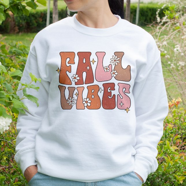 AUTUMN THEMED RETRO GROOVY FALL VIBES SWEATSHIRT (Von Creator hochgeladen)