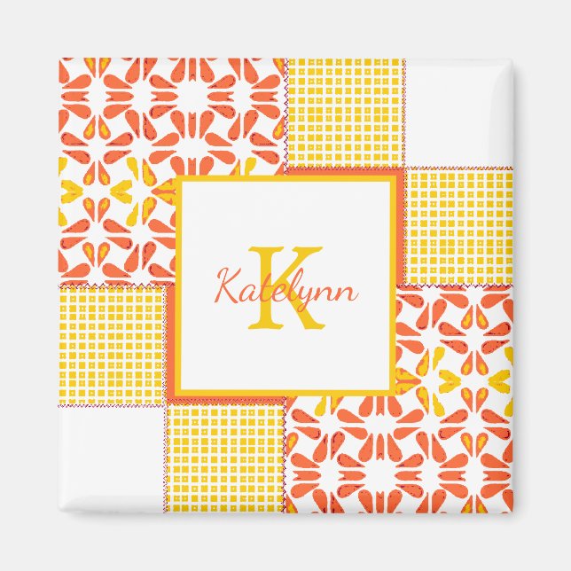 Autumn Tints Quilt Muster Magnet (Vorne)