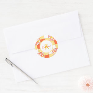 Autumn Tints Quilt Muster Runder Aufkleber