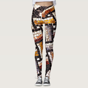 Autumn Toned Roman Mosaic Leggings