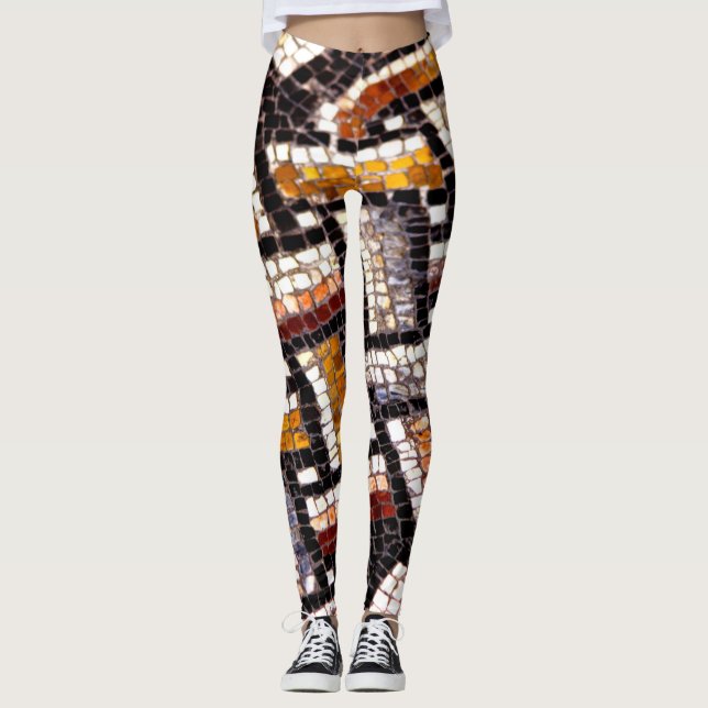 Autumn Toned Roman Mosaic Leggings (Vorderseite)
