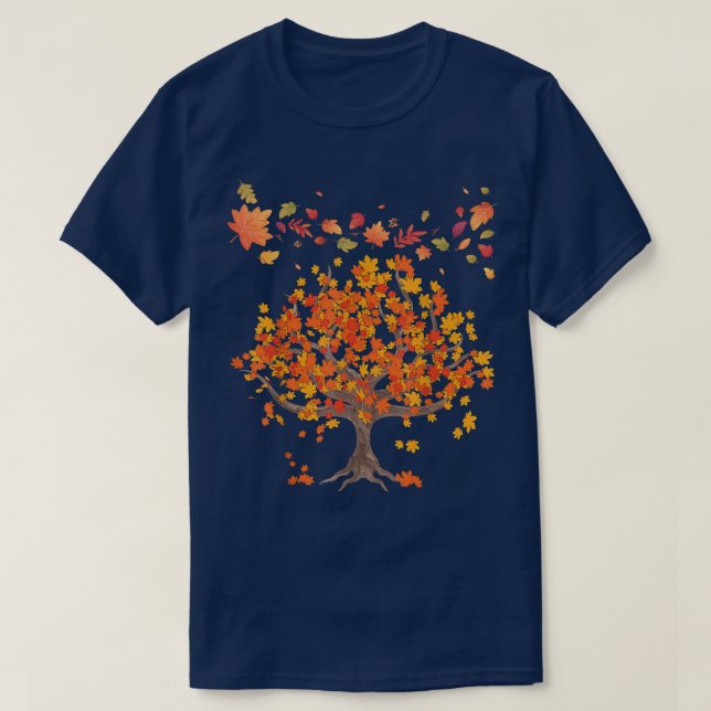 Autumn Tree Leaves Nature Forest Fall 66 T-Shirt (Design vorne)