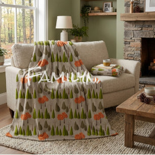 Autumn Tree Pattern Blanket mit benutzerdefinierte Sherpadecke