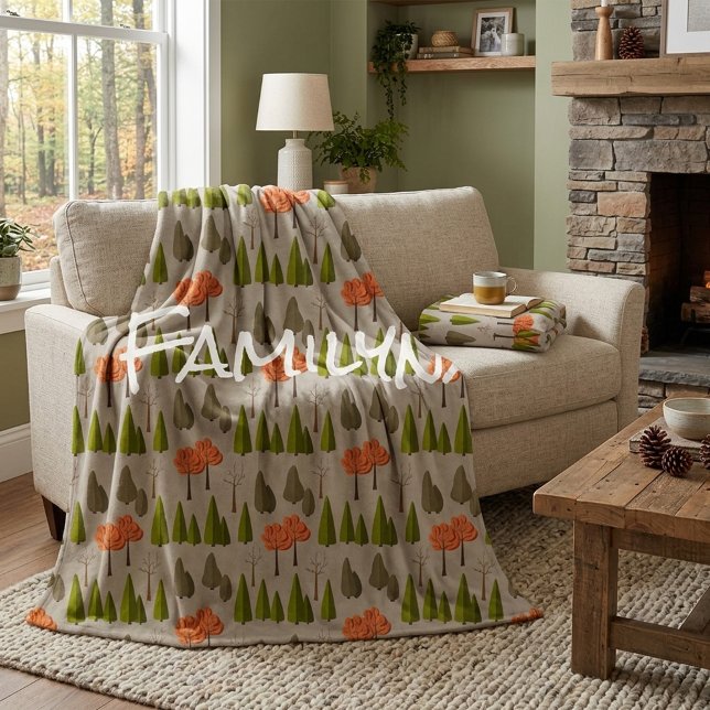 Autumn Tree Pattern Blanket mit benutzerdefinierte Sherpadecke (Von Creator hochgeladen)