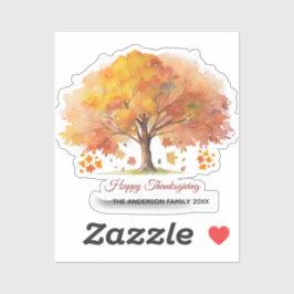 autumn trees happy thanksgiving sticker