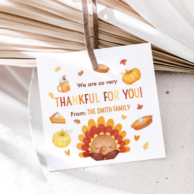 Autumn Turkey Pumpkin Erntedank Geschenkanhänger (Turkey Pumpkin Autumn Thanksgiving Favor Tags)