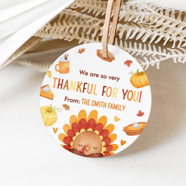 Autumn Turkey Pumpkin Erntedank Geschenkanhänger (Turkey Pumpkin Autumn Thanksgiving Favor Tags)