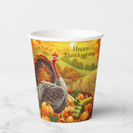 Autumn Turkey Pumpkins Erntedank Paper Cups Pappbecher