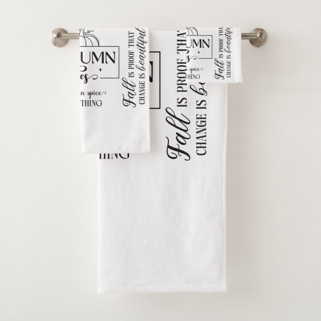 Autumn Vibes Bathroom Towel Set (Insitu)