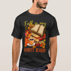 Autumn Vibes Book Lover Blätter Frauen fallen mir  T-Shirt