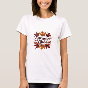Autumn Vibes Cosy Herbstlaubs Design T-Shirt