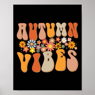 Autumn Vibes Groovy Design fällt Lover Erntedank Poster