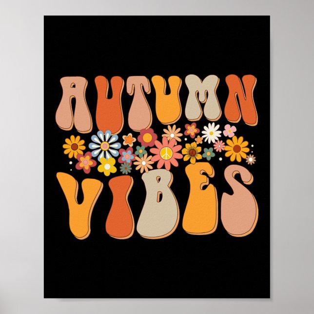 Autumn Vibes Groovy Design fällt Lover Erntedank Poster (Vorne)