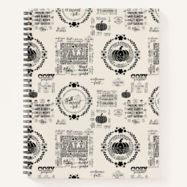 Autumn Vibes Spiral Recipe Notebook  Notizbuch