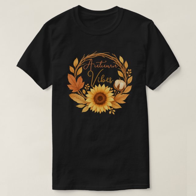 Autumn Vibes Sunflower T-Shirt (Design vorne)