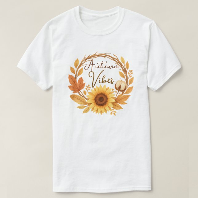 Autumn Vibes Sunflower T-Shirt (Design vorne)