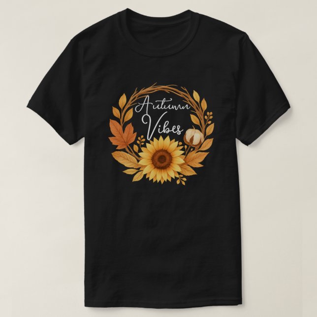 Autumn Vibes Sunflower T-Shirt (Design vorne)