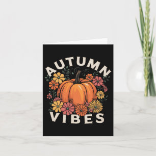 Autumn Vibes Women Pumpkin Fall Erntedank Retro Karte