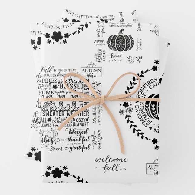Autumn Vibes Wrapping Papers Geschenkpapier Set (Beispiel)