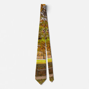 Autumn View Bench Neck Tie Krawatte