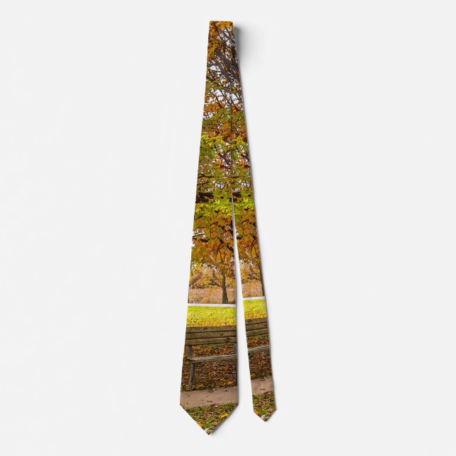 Autumn View Bench Neck Tie Krawatte (Vorderseite)