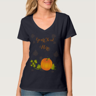Autumn Vine Pumpkin mit anpassbarem Text T-Shirt