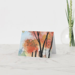 Autumn Wassercolor Card Dankeskarte