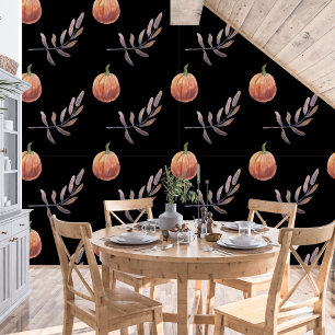 Autumn Wassercolor Pumpkin and Blätter Design Tapete