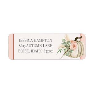 Autumn Wassercolor Pumpkin Fall Greenery Pink Mail