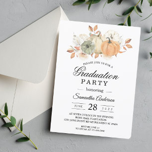 Autumn Wassercolor Pumpkins & Blume Einladung