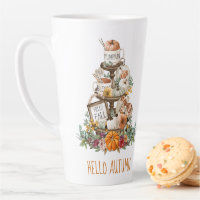 Autumn Wassercolor Pumpkins Latte Tasse