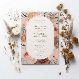 Autumn Watercolor Boho Floral Wedding Einladung