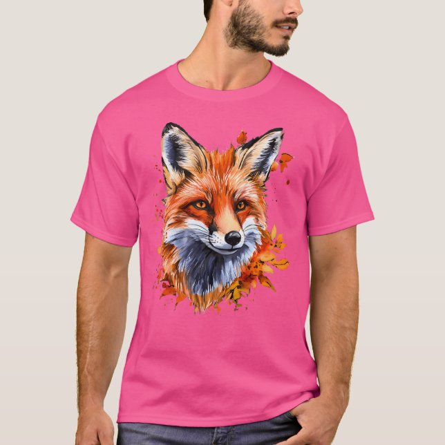 Autumn Watercolor Fox T-Shirt (Vorderseite)