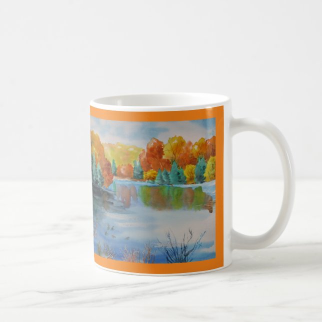 Autumn Watercolor Landscape Coffee Mug Kaffeetasse (Rechts)