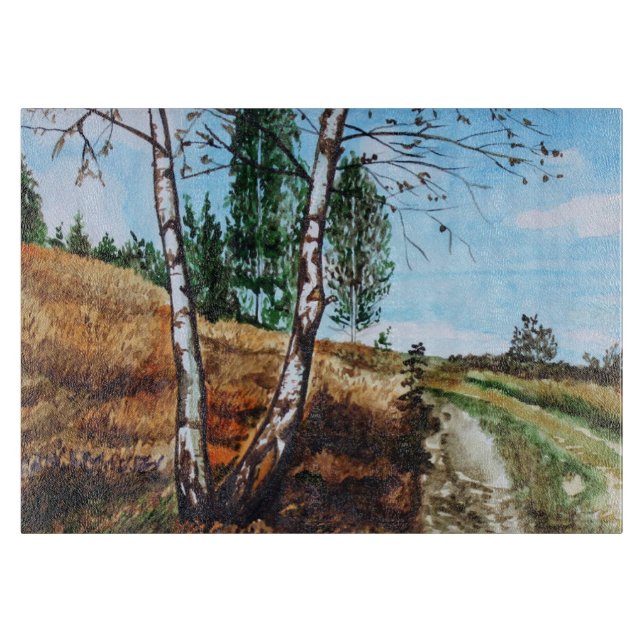 Autumn watercolor painting schneidebrett (Vorderseite)