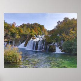 Autumn Waterfall Poster