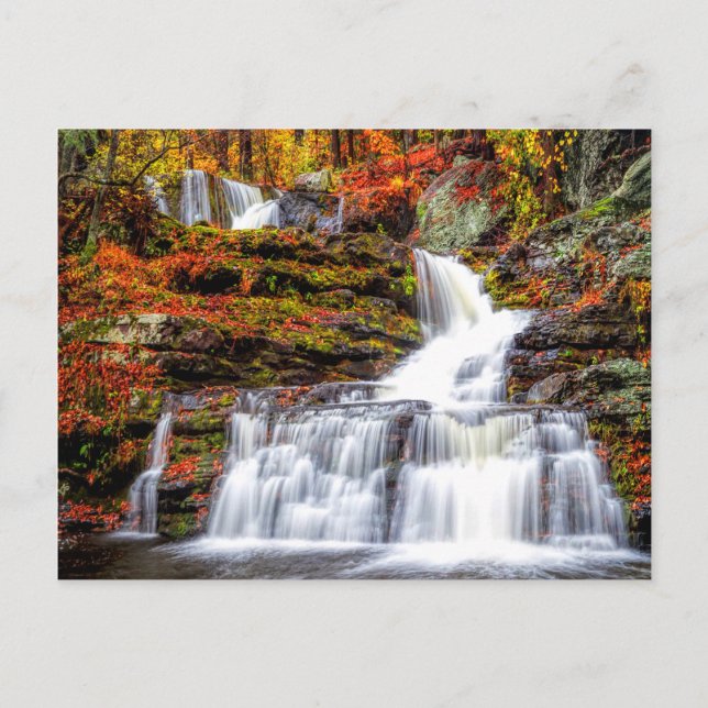 Autumn Waterfall Postkarte (Vorderseite)