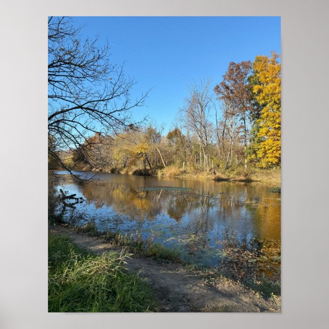 Autumn Waterscape Reflection Poster (Vorne)
