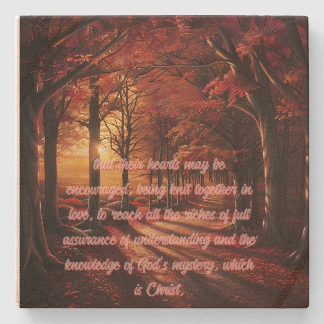 Autumn Wedding Steinuntersetzer (Vorderseite)