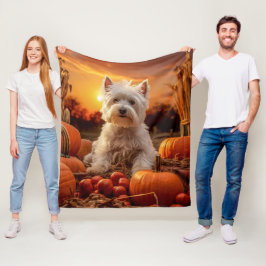 Autumn Westie Fleecedecke